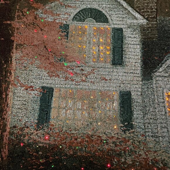 Thomas Kincade Light-up Country house Hanging Tapestry 35" x 25" Works Great! - Picture 5 of 8